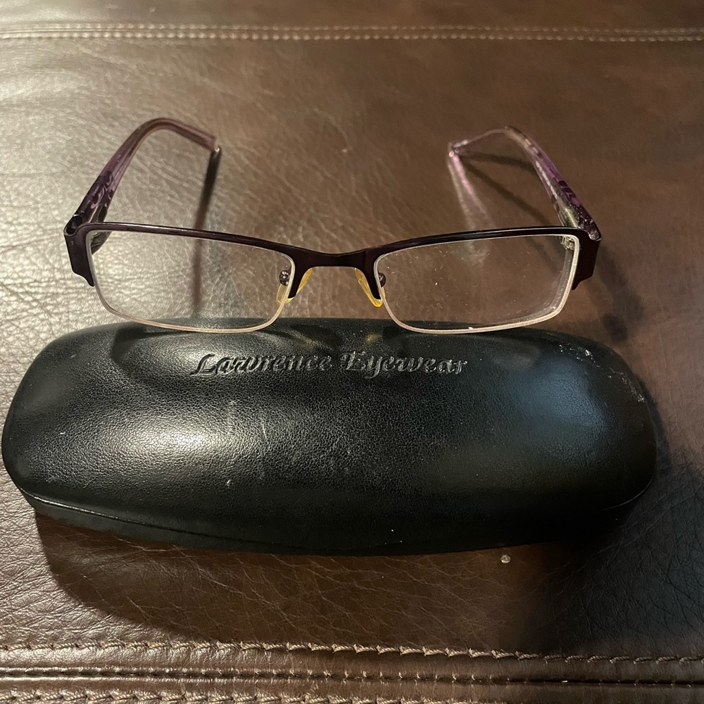 Lawrence Eyewear Plum Eye glasses Frames Case